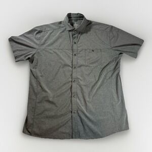 KÜHL Men's XL Tapered Fit Gray Button Up Short Sleeve Hiking Shirt Outdoor